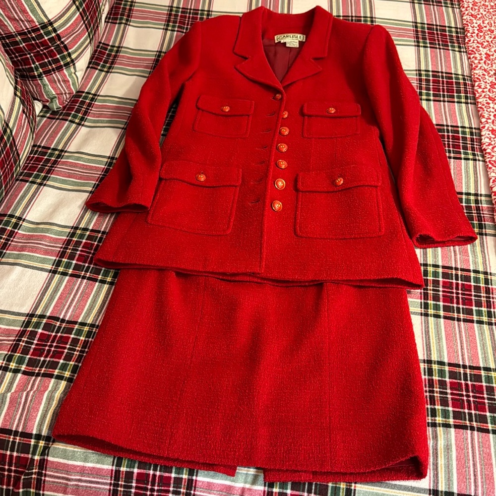Carlisle matching suit in bright red